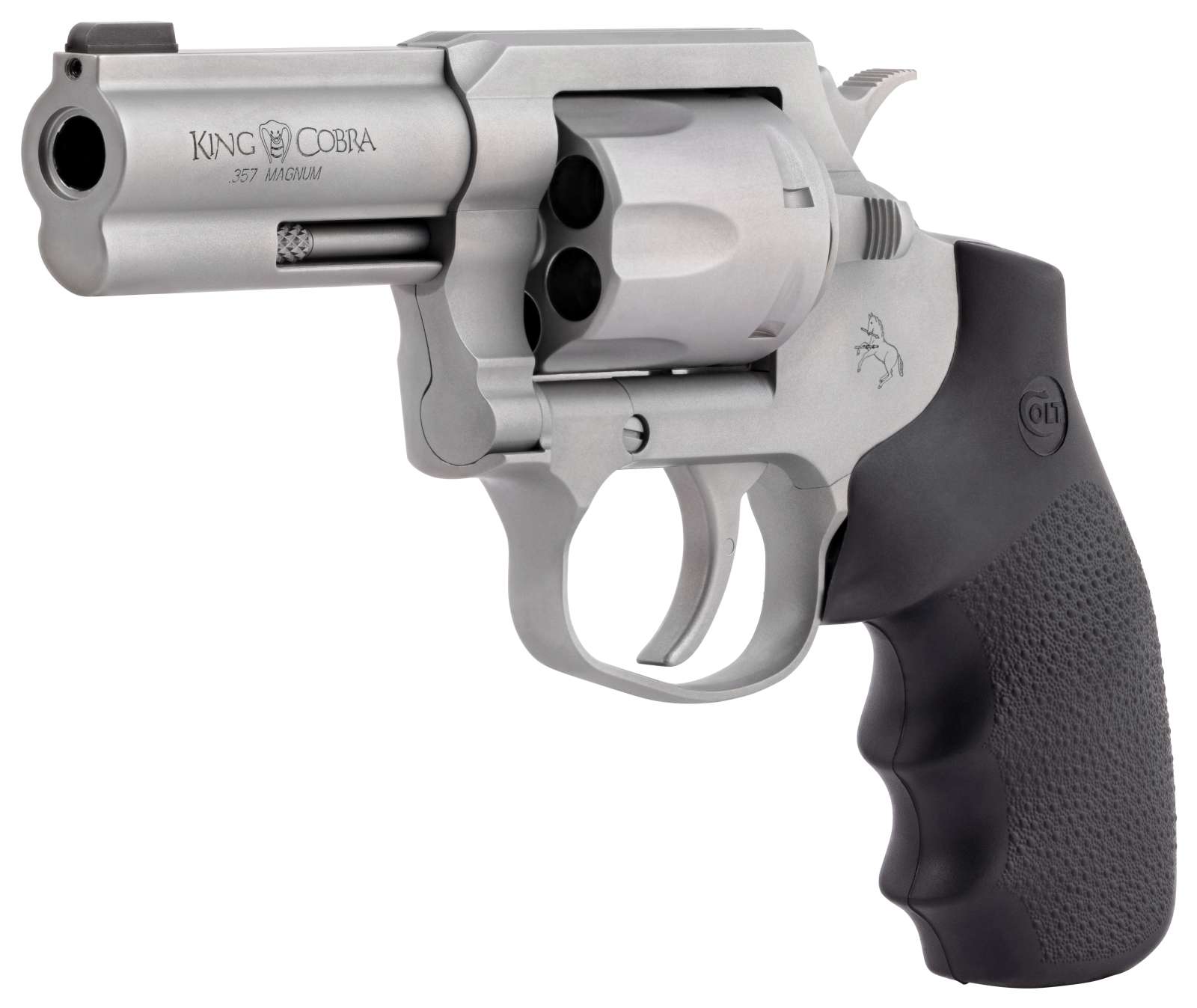 King Cobra, .357 Mag, 3", Matte Stainless, Black Hogue Grips, 6-rd