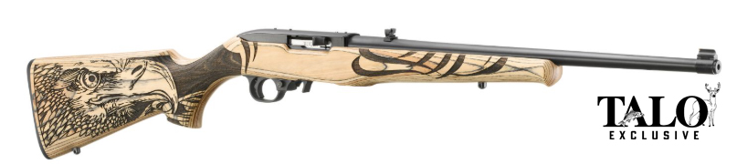 10/22 .22LR, 18.5" Barrel, Engraved Eagle Scene, Natural/Blued, Laminate Stock, 10-rd TALO