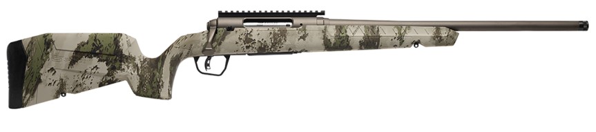 AXIS 2 Pro, 6.5 Creedmoor, 20" Heavy Threaded Barrel, AccuTrigger, Bronze/Woodland Camo, 4-rd