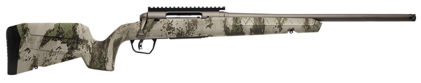 AXIS 2 Pro Compact, 6.5 Creedmoor, 20" Heavy Threaded Barrel, AccuTrigger, Bronze/Woodland Camo, 4-rd