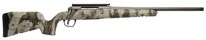 AXIS 2 Pro Compact, 7mm-08 Rem, 20" Heavy Threaded Barrel, AccuTrigger, Bronze/Woodland Camo, 4-rd