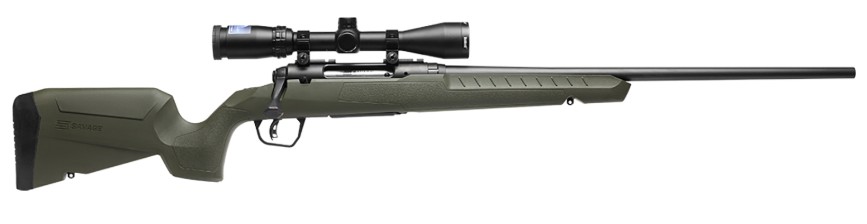 Axis 2 Compact Combo, 7mm-08 Rem, 20" Heavy Barrel, Weaver 3-9x40 Scope, AccuTrigger, Black/OD Green, 4-rd