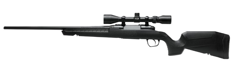 Axis XP, .25-06 Rem, 22" Barrel, Weaver 3-9x40 Scope, Matte Black, Black Synthetic Stock, 4-rd