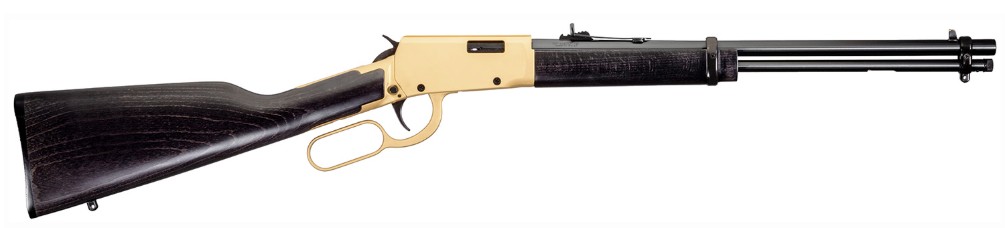Rio Bravo, .22LR, 18" Barrel, Adjustable Sights, Gold, Black, Dark Hardwood, 15-rd