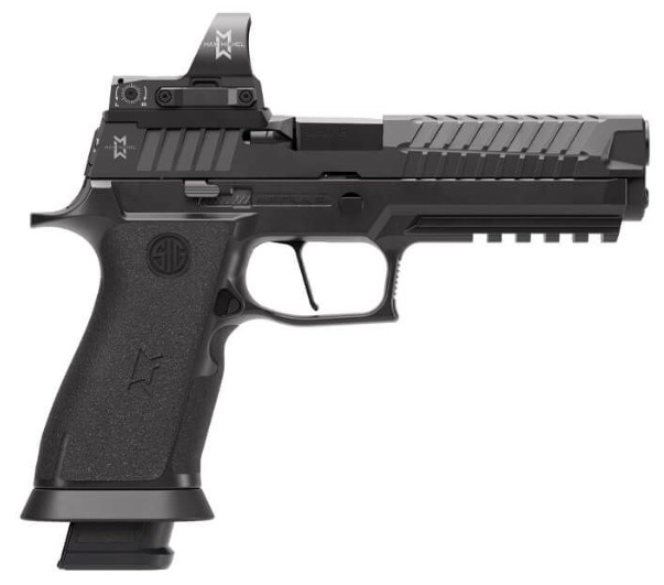 P320-XFive MAX 2, 9mm, 5" Bull Barrel, ROMEO3 MAX 6MOA Optic, Tungsten X Grip, Black, (4)10-rd
