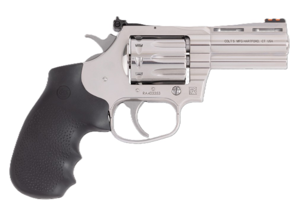 King Cobra, .22 LR, 3" Barrel, Red Fiber Optic Front Sight, Stainless, Hogue Grips, 10-rd