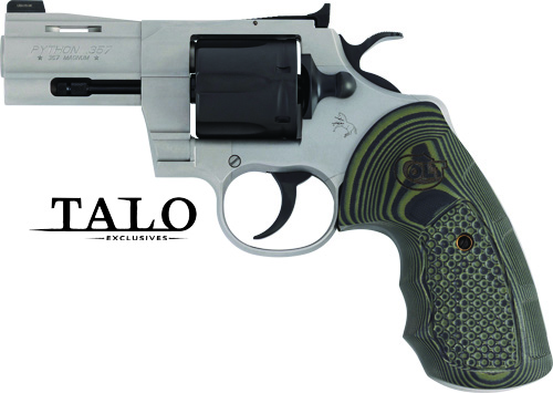 Python, .357 Mag/.38 Special, 3" Barrel, Night Sights, Matte 2 Tone, Black Hogue Grips, 6-rd, TALO