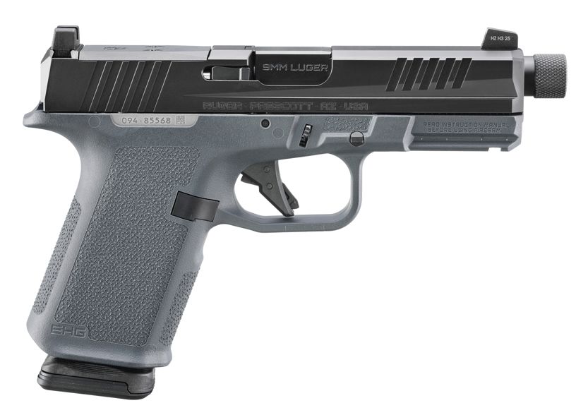 RXM, 9mm, 4" Threaded Barrel, OR, Tritium Front Sight, Black, Grey Magpul Grip, (2) 15-rd