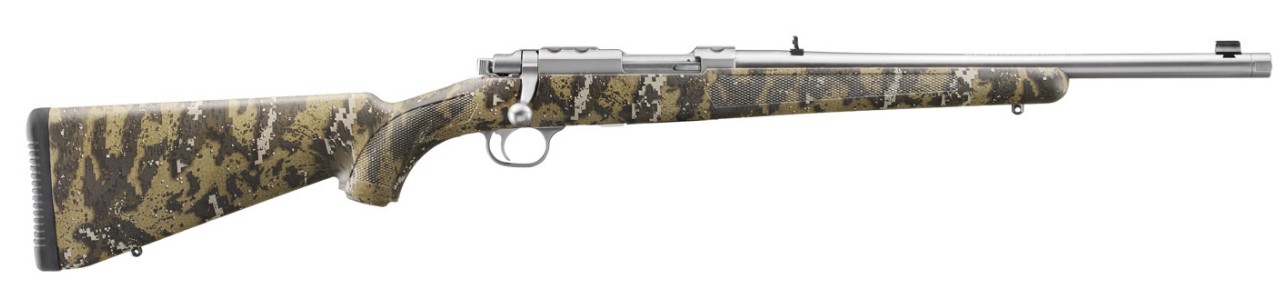 77/44, .44 Rem Mag, 16.6" Threaded Barrel, Stainless, Camo, Synthetic, 4-rd