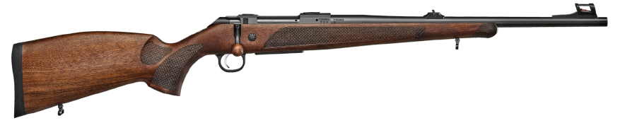 CZ 600 Plus LUX, .308 Win, 20" Threaded Barrel M15X1, Fiber Optic FS, Blued, Walnut, 5-rd