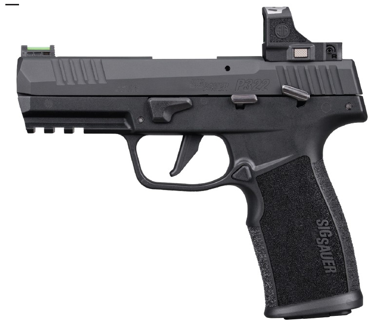 P322, .22LR, 4" Barrel, ROMEO-RS Comp Optic, Fiber Optic Sights, Black, (2) 20-rd