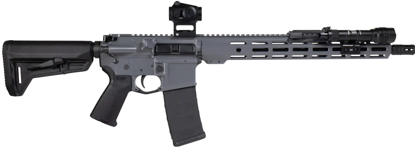 Grey Night AR-15 Bundle, 5.56 NATO, 16" TB, M-LOK, ProTac RL & Vortex Red Dot, Grey, 30-rd
