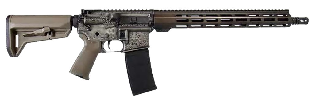 Viking AR-15, 5.56 NATO, 16" Threaded Barrel, M-LOK, Engraved, 3-Tone FDE, 30-rd