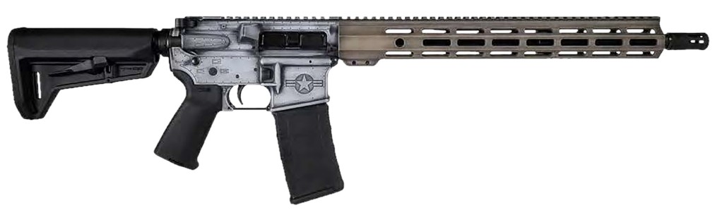 A-10 Warthog, 5.56 NATO, 16" Threaded Barrel, M-LOK, Engraved, Distressed Grey, 30-rd