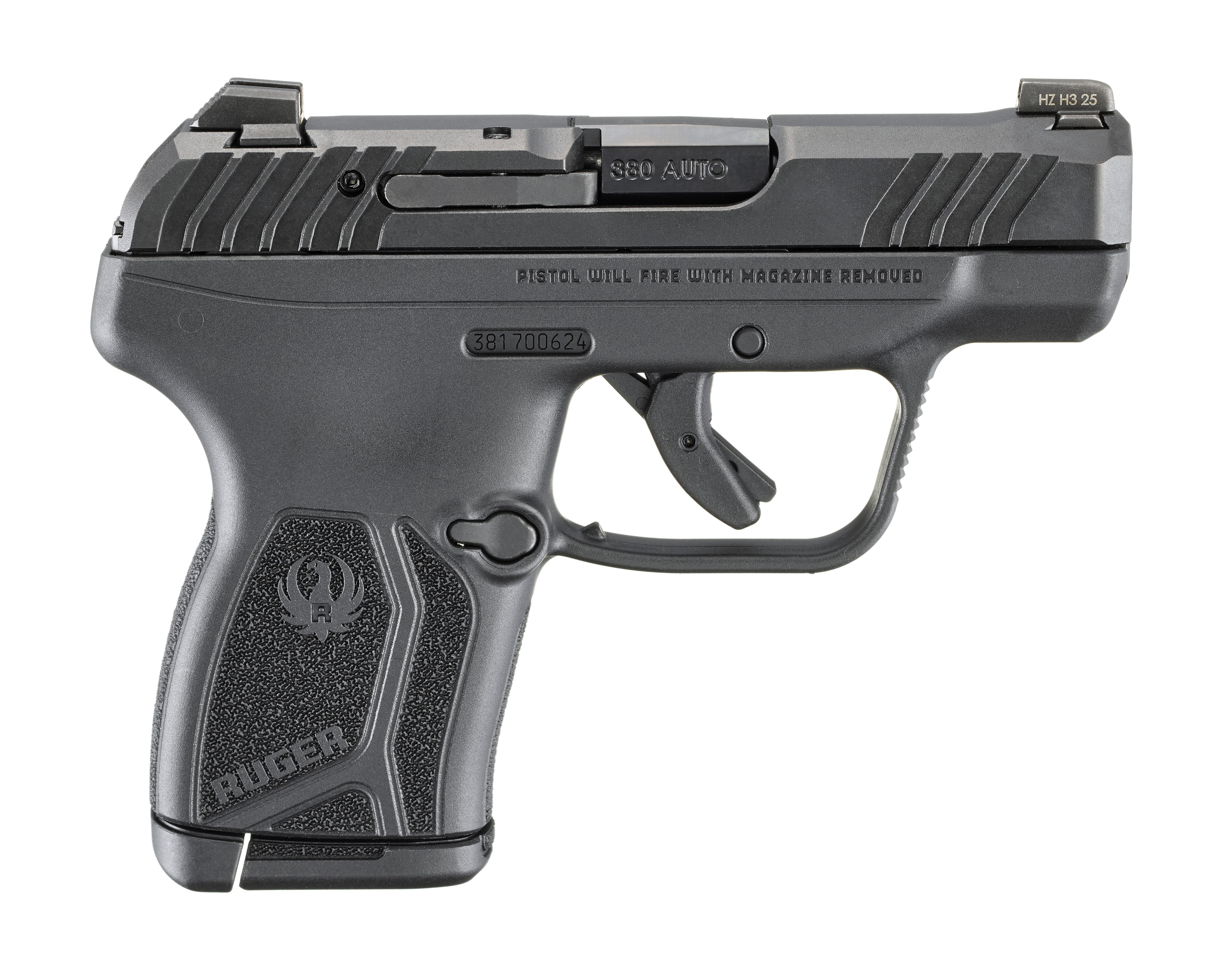 LCP Max, .380 Auto, 2.8" Barrel, No Manual Safety, Tritium Front Sight, Black, 10-rd