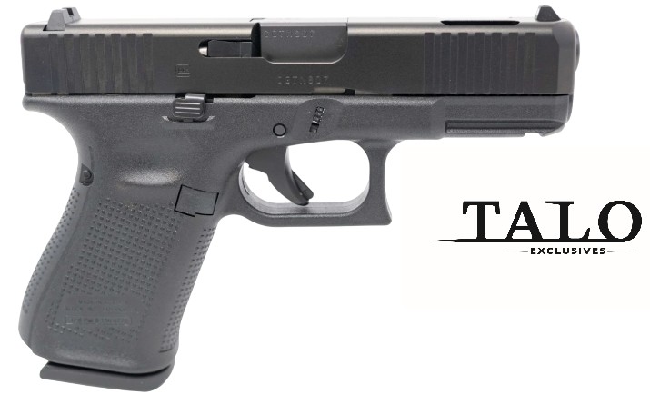 GLOCK 19C Gen 5V, 9mm, 4.02" Fixed Sights, Black, (3) 10-rd, TALO