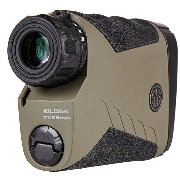 KILO5K HD Range Finder, 7x25mm, Red Laser, w/Carry Pouch & Lanyard, Ranger Green/Black
