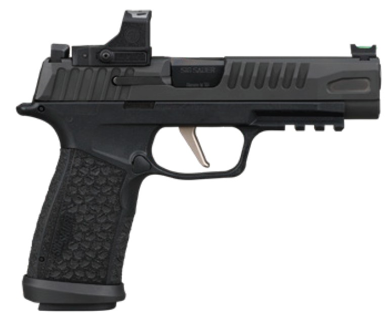 P365-FUSE, 9mm, 4.3" Barrel, Romeo-RS Compact, OR, X Grip, Blk, (1) 17-rd & (2) 21-rd