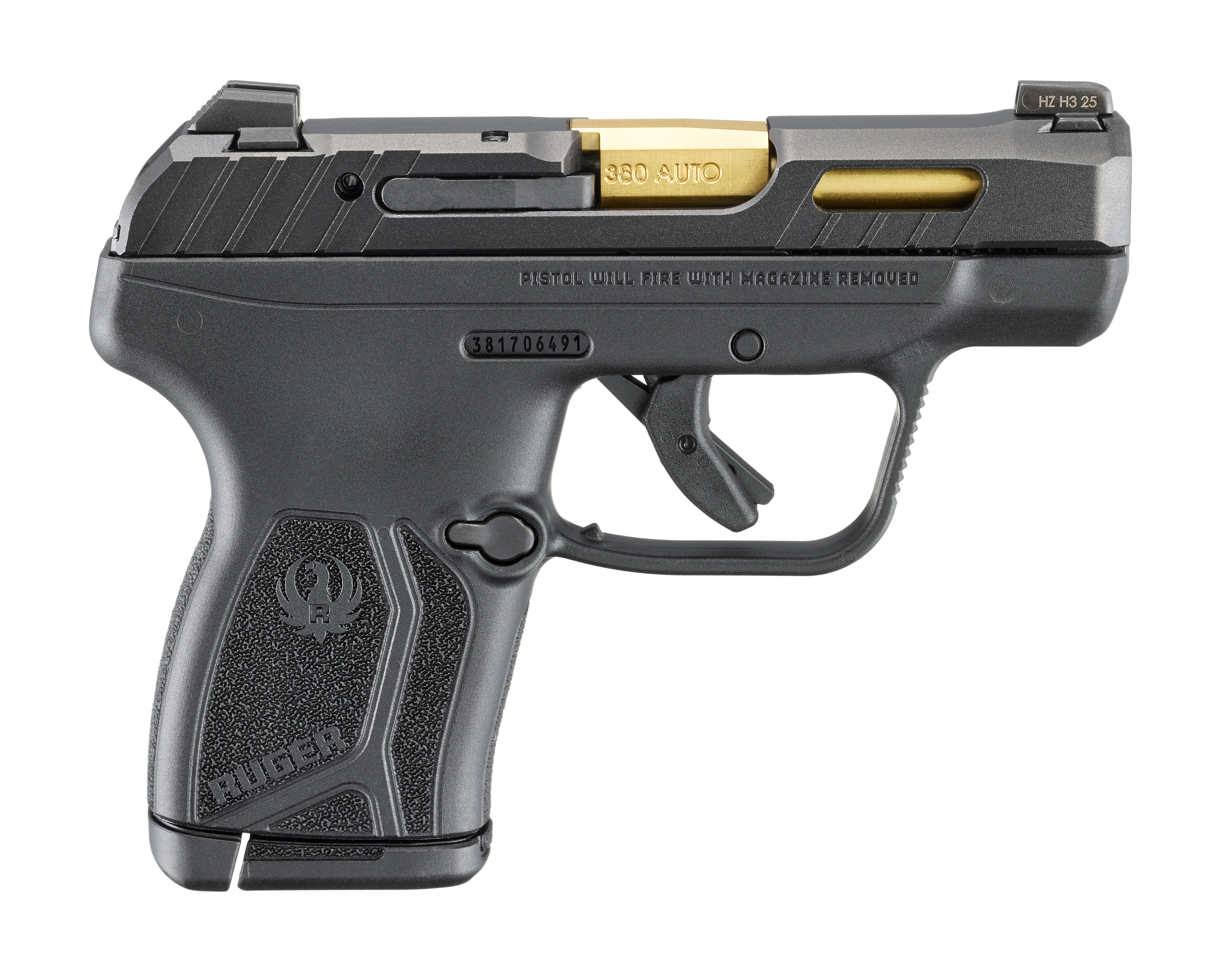 LCP Max, .380 ACP, 2.8" Barrel, Manual Safety, Tritium Sights, Holster, Black, 10-rd
