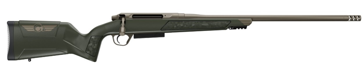 Evoke, 375 H&H, 22" Threaded Barrel, Picatinny, Burnt Bronze, Green, 3-rd