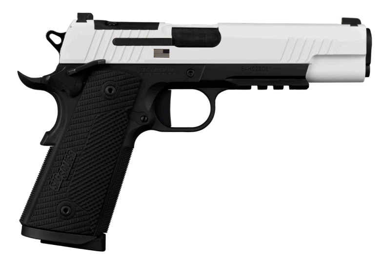 1911-XFull, Freedom, .45 ACP, 5" Barrel, OR, XRAY3 Day/Night, Engraved, White Black, G10, (2) 8-rd