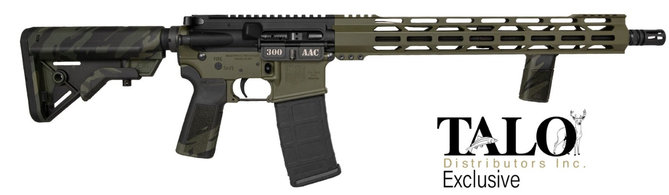 DB15 Carbon Series, .300 BLK, 16" Barrel, 15" M-lok Rail, B5 Multicam Stock/Grip, Black/OD Green, 30-rd, TALO