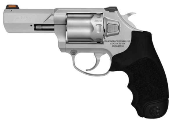 SDR, .357 Mag/.38 Spl+P, 3" Barrel, Fiber Optic Front, Black Hogue Grip, Glass Bead Stainless, 6-rd