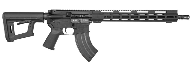 DB15 Carbon, 7.62x39mm, 16" Threaded Barrel, 15" M-LOK, Magpul Moe Grip, Black, Metal Mag, 28-rd