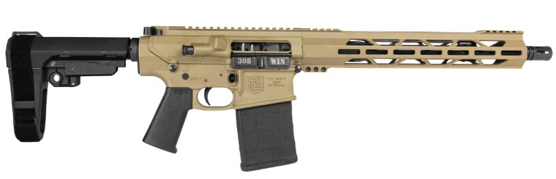 DB10 Carbon Pistol, .308 Win, 13.5" Threaded Barrel, 13" M-LOK, SBA3 Brace, Magpul MOE K Grip, FDE, 20-rd