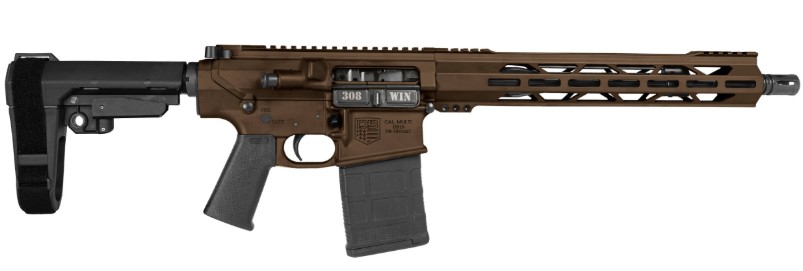 DB10 Carbon Pistol, .308 Win, 13.5" Threaded Barrel, 13" M-LOK, SBA3 Brace, Magpul MOE K Grip, MN Bronze, 20-rd