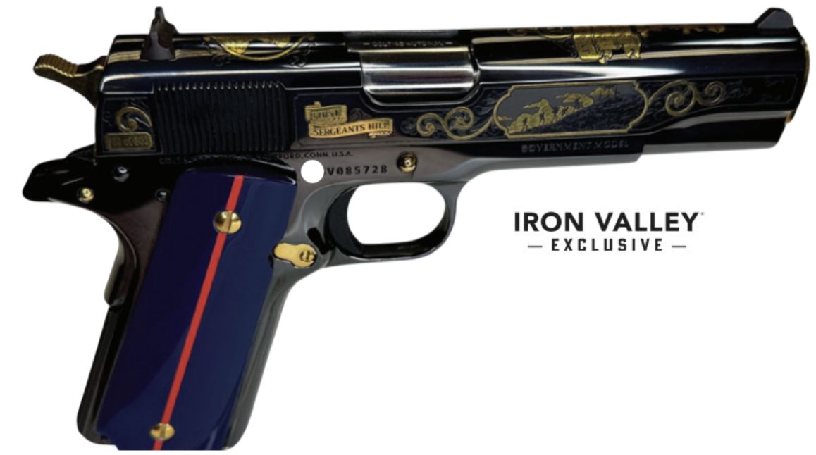 1911 Classic Government, The Few The Proud, .45 ACP,  5" Barrel, High Polished Blued, Blue/Red Grips, 7-rd, IVS Exclusive