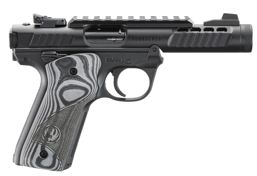 Mark IV 22/45 Lite, .22LR, 4.4" Non Threaded Barrel, Oversized G10 Grips, Black, (2) 10-rd