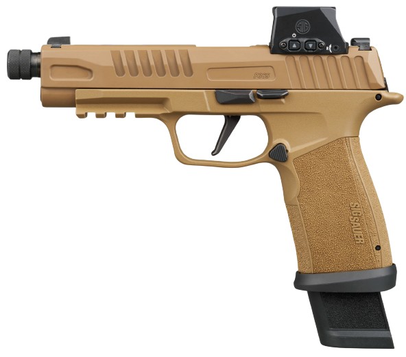 P365 FUSE TACOPS, 9mm, 5.1" Threaded Barrel, OR, Romeo-X Sig-LOC, Coyote, (4) 21-rd