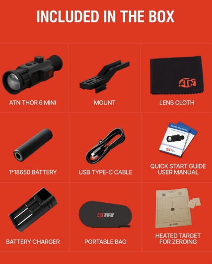 ThOR 6 Mini Thermal Rifle Scope, 2.5-20x, 384x288, Smart Phone App, WI-FI (Hotspot), Black