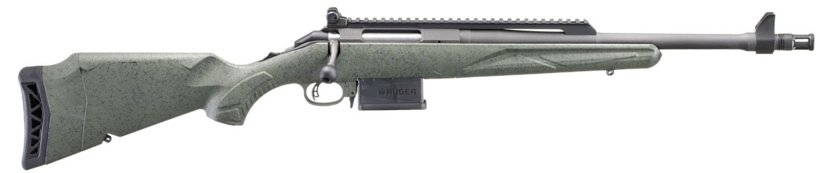 American Gen II Rifle Scout, .308 Win, 16.1" Threaded Barrel, Cobalt, Leaf Green, Splatter, 5-rd
