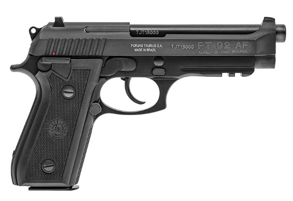 PT92, 9mm, 5" Barrel, Fixed Sights, Black, (2) 17 & (4) 18rd