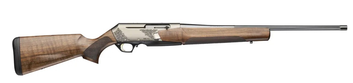 BAR MK4 Medallion, .243 Win, 22" Fluted Barrel, D&T, Engraved Nickel/ Wood, 4-rd