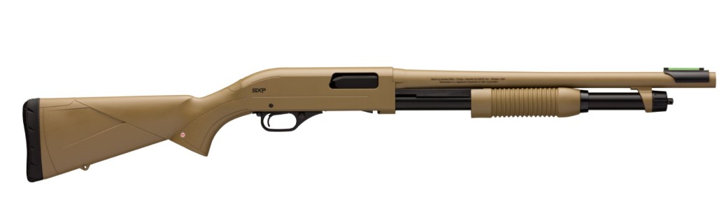 SPX Dark Earth Defender, 12 Gauge, 18" Barrel, 3", D&T, FO Front, FDE, 5-rd