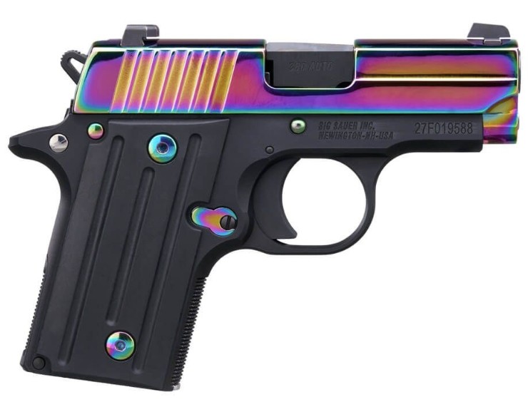 P238 Micro Comp, .380 ACP, 2.7" Barrel, G10, Polished Rainbow, Black, 6-rd