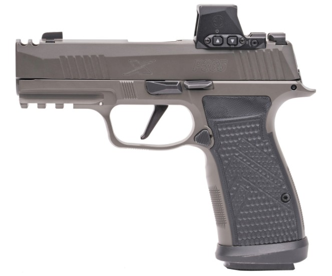 P365 AXG Legion, 9mm, 3.1" Barrel, Compensator, Romeo-X Sig-LOC Compact, Grey, (3) 17-rd