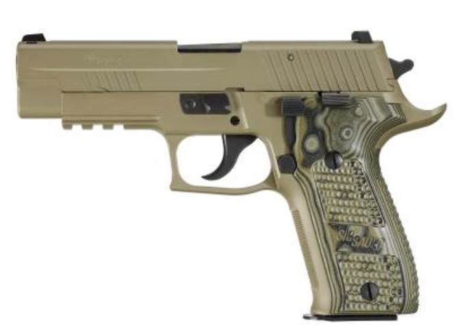 P226 R Scorpion, 9mm, 3.1" Barrel, FDE, Green G10, (2) 10-rd, CA Compliant