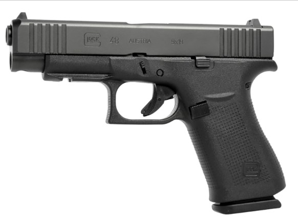 GLOCK 48, 9mm, 4.17" Barrel, Front Rail, Fixed Sights, Black, 15-rd
