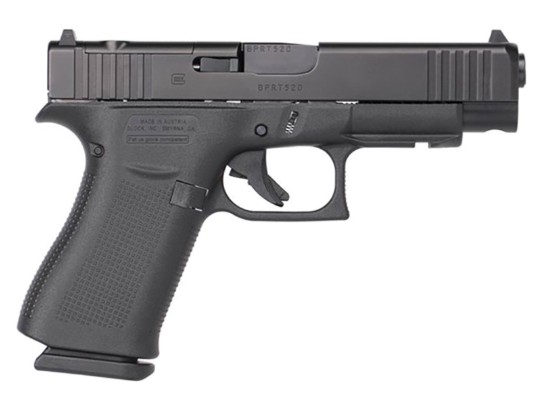 GLOCK 48 MOS, 9mm, 4.17" Barrel, OR, Front Rail, Fixed Sights, Black, 15-rd