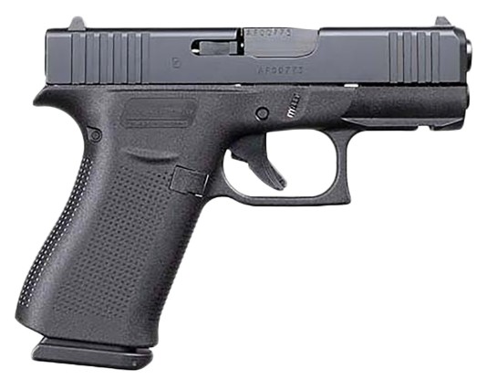 GLOCK 43X, 9mm, 3.41" Barrel, Front Rail, Fixed Sights, Black, 15-rd