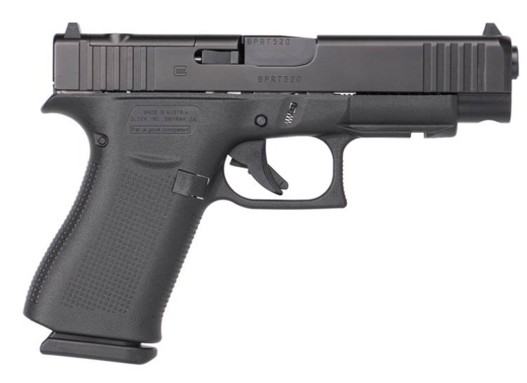 GLOCK 48 MOS, 9mm, 4.17" Barrel, OR, Front Rail, Fixed Sights, Black, 15-rd