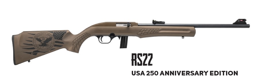 RS22, .22LR, USA 250th Anniversary, 18", FO, Engraved, Black, Bronze, 10-rd