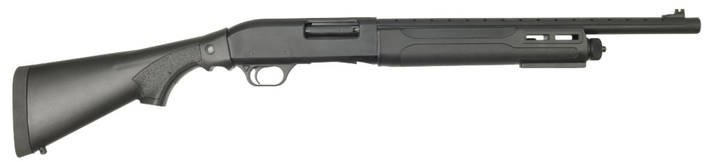 TSP 12 Pump, 12 Gauge, 18.5", 3", FO, D&T, Black, Syn, 4-rd