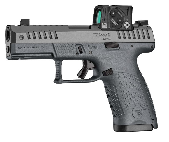 CZ P-10 Compact, 9mm, 4" Ported, OR, Aimpoint COA, Black, Grey, (2) 10-rd