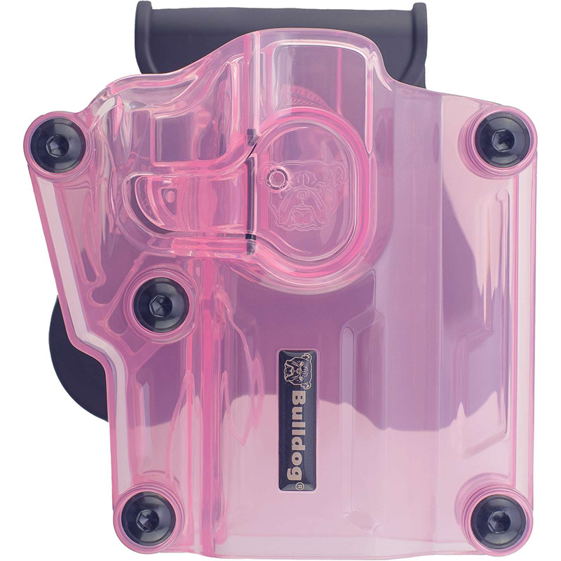 Max Multi Fit Polymer Holster with Paddle, Full Sized Semi-Auto, RH, Clear Pink