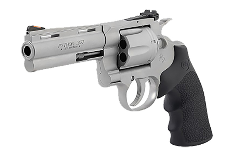 Python, .357 Mag, 4.25" Barrel, Black Hogue Grip, Stainless, 6-rd